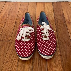 Keds, red with white polka dots, 7.5